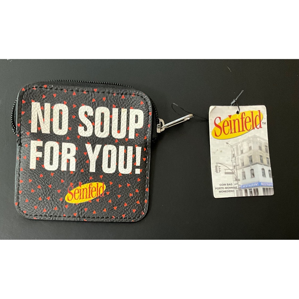 NWT.  Seinfeld Coin Bag NO SOUP FOR YOU Retro Zipper Pouch Funky Accessories